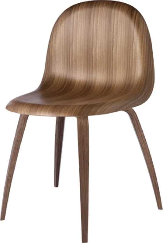chaise 3D – pieds bois – coque non rembourrée GamFratesi Gubi