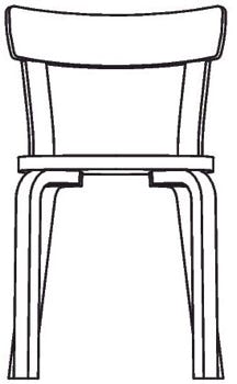 Chaise 69  Alvar Aalto, 1935 – assise rembourrée 