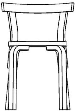 Chair 68 Alvar Aalto, 1935 – upholstered seat 