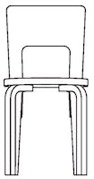 Chaise 66  Alvar Aalto, 1935 – assise rembourrée 