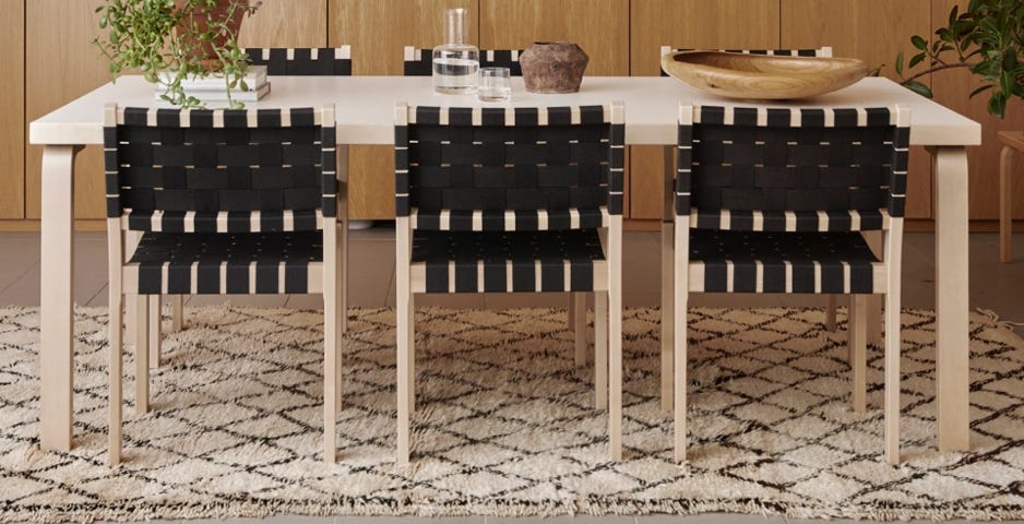 Aalto Rectangular Tables (75, 120, 135, 150, 182, 210, 240 cm) Alvar Aalto, 1935 – Artek