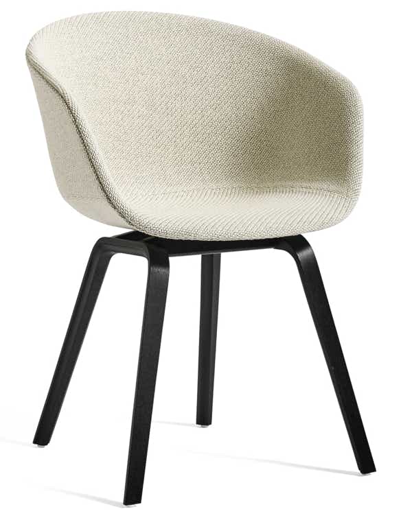 AAC23 / AAC23 Soft Chair upholstered shell / wood base 