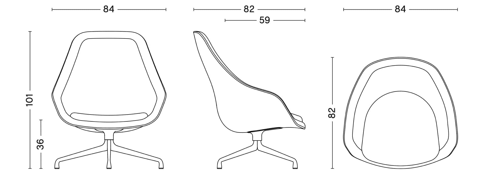 About A Chair AAL 91, AAL 92 and AAL 93 high-back lounge chairs   Hee Welling, 2012