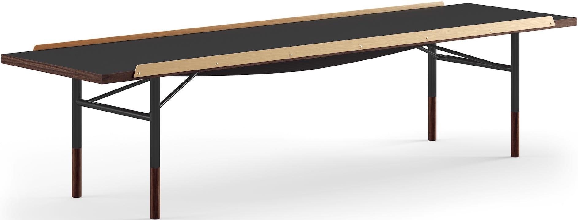 Table Bench – Noir + Noyer + Linoléum noir