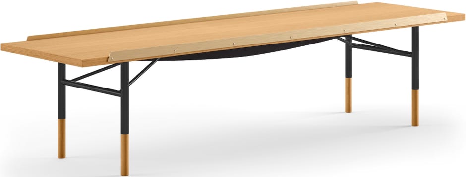 Table Bench – Noir + Chêne huilé foncé 