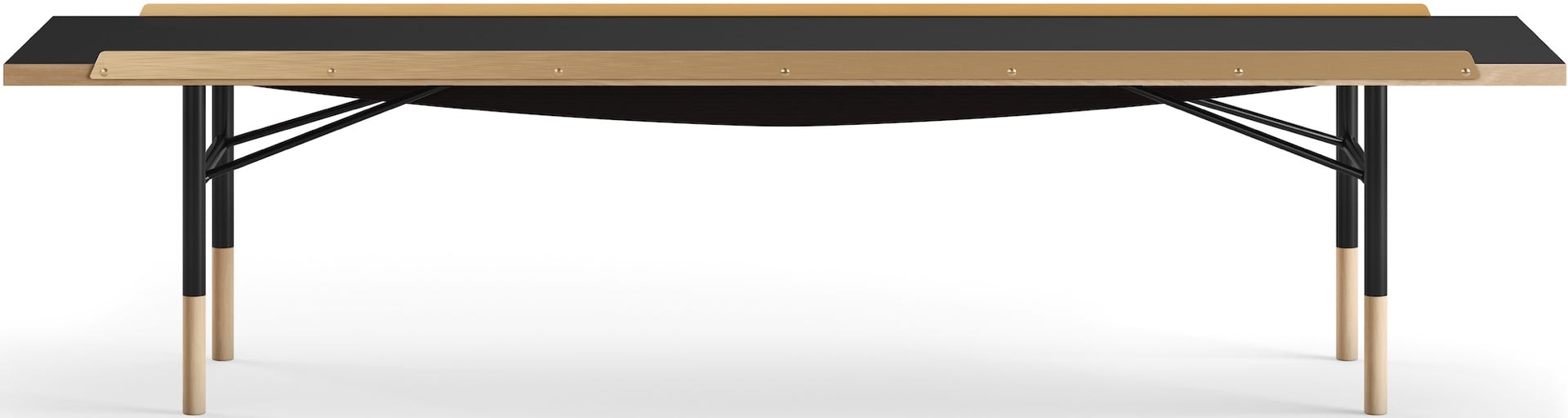 Table Bench – Noir + Chêne huilé clair + Linoléum noir