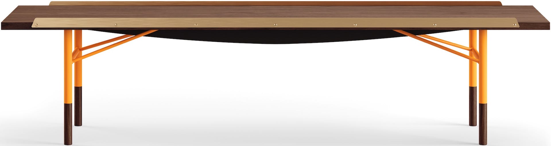Table Bench – Orange + Noyer