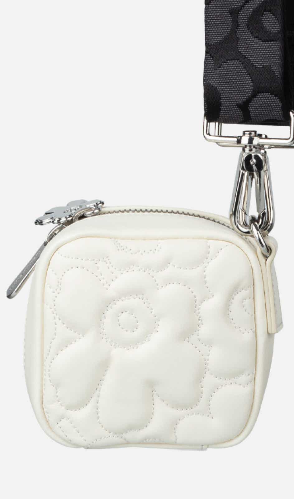 Nano Gratha Unikko shoulder bag – 10 x 10 x 5 cm – padded leather with topstitched Unikko pattern