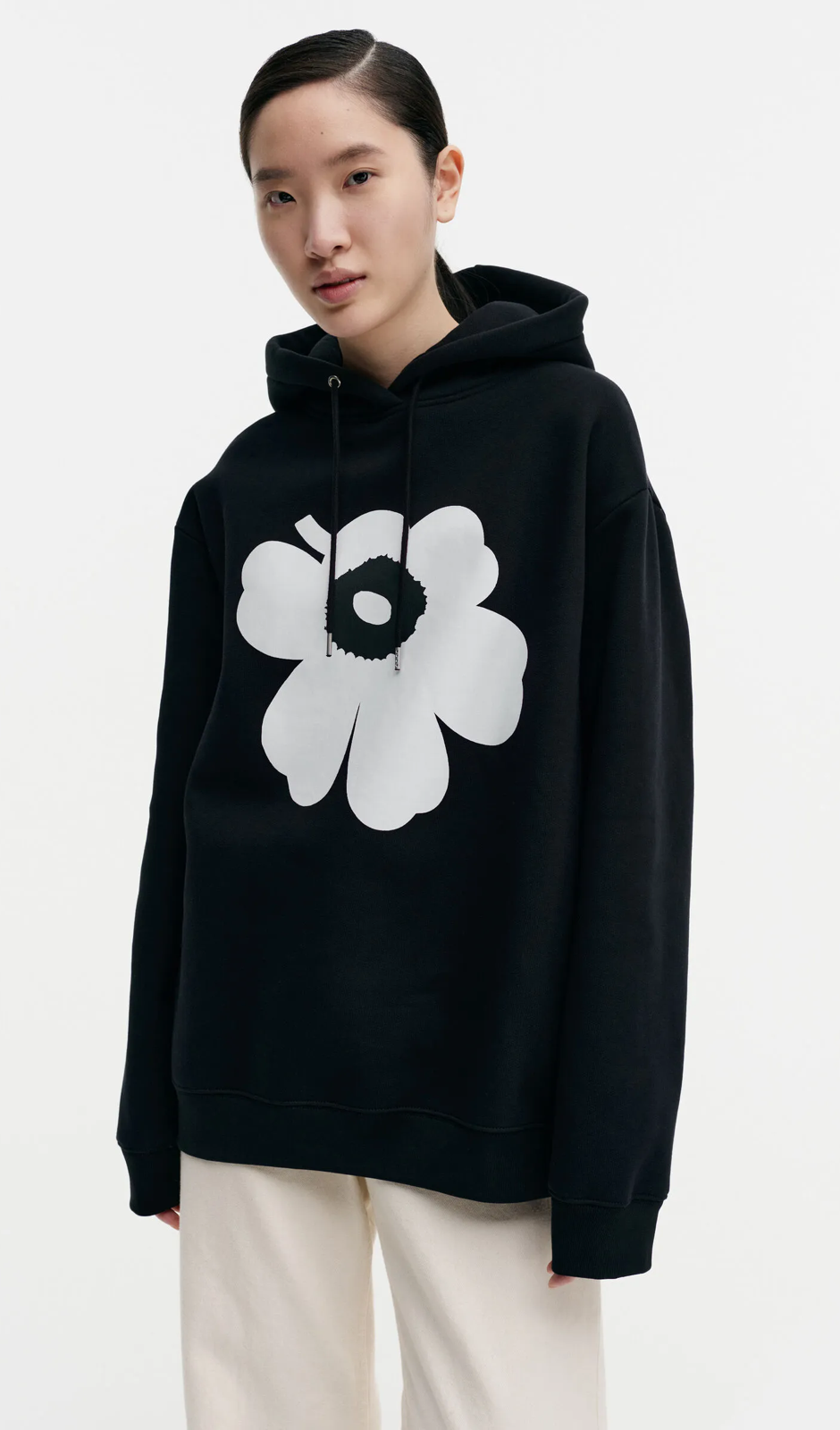 Runoja Unikko Placement hoodie – cotton French terry
