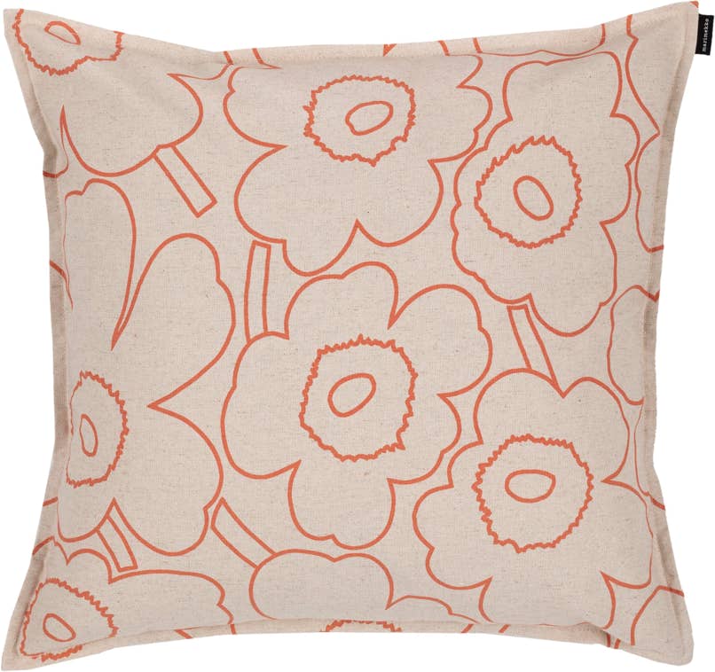 Pieni Piirto Unikko cushion cover  unbleached cotton and linen – 50 x 50 cm