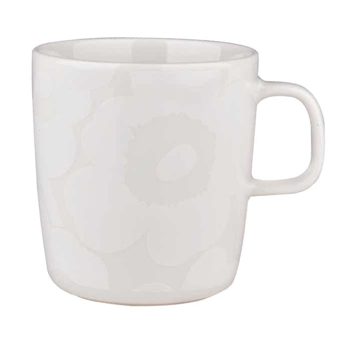 white Unikko mug 4dl