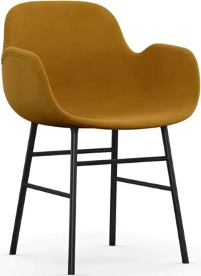 Form Chair – upholstered shell, metal legs Simon Legald – Normann Copenhagen
