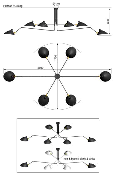 Serge Mouille Ceiling Lamps