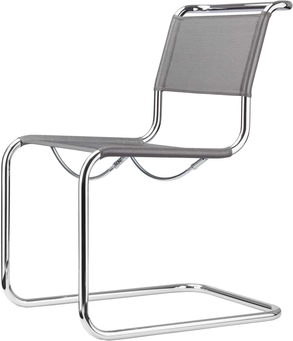S33 Chair – Silver synthetic fibre / Chrome  