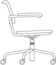 S64 VDR Swivel chair (caned seat)