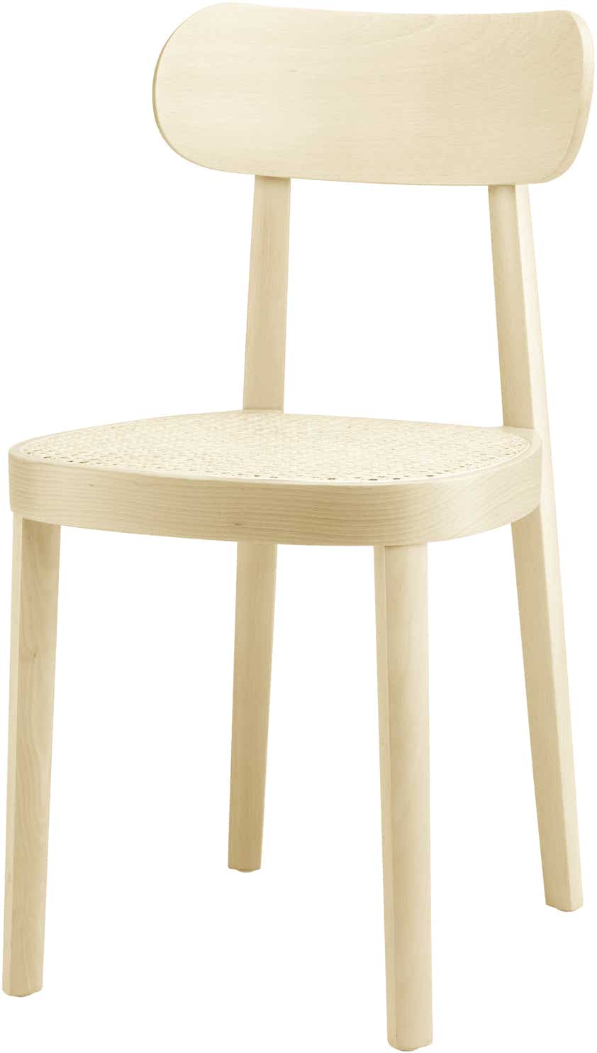 118 / 118 F chair (cane seat) Brightened beech