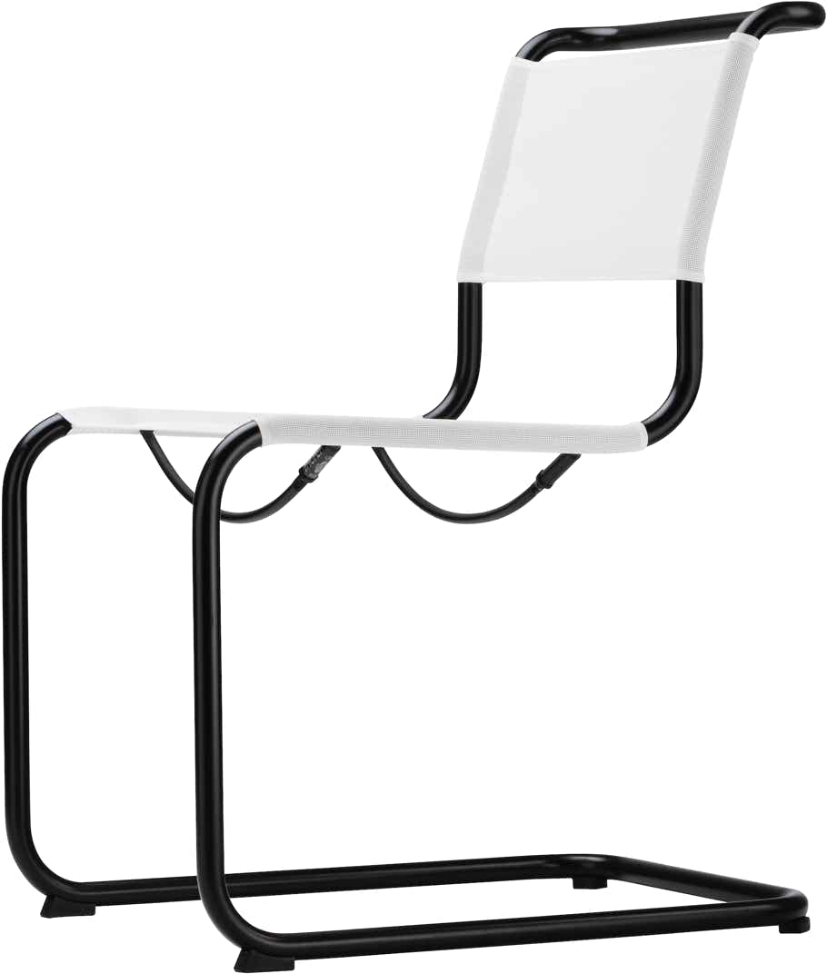 S33 Chair – White synthetic fibre / Black  