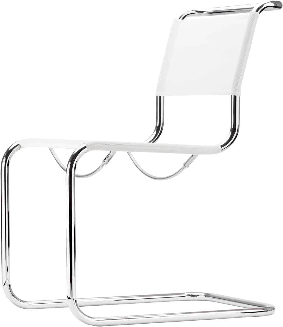 S33 Chair – White synthetic fibre / Chrome