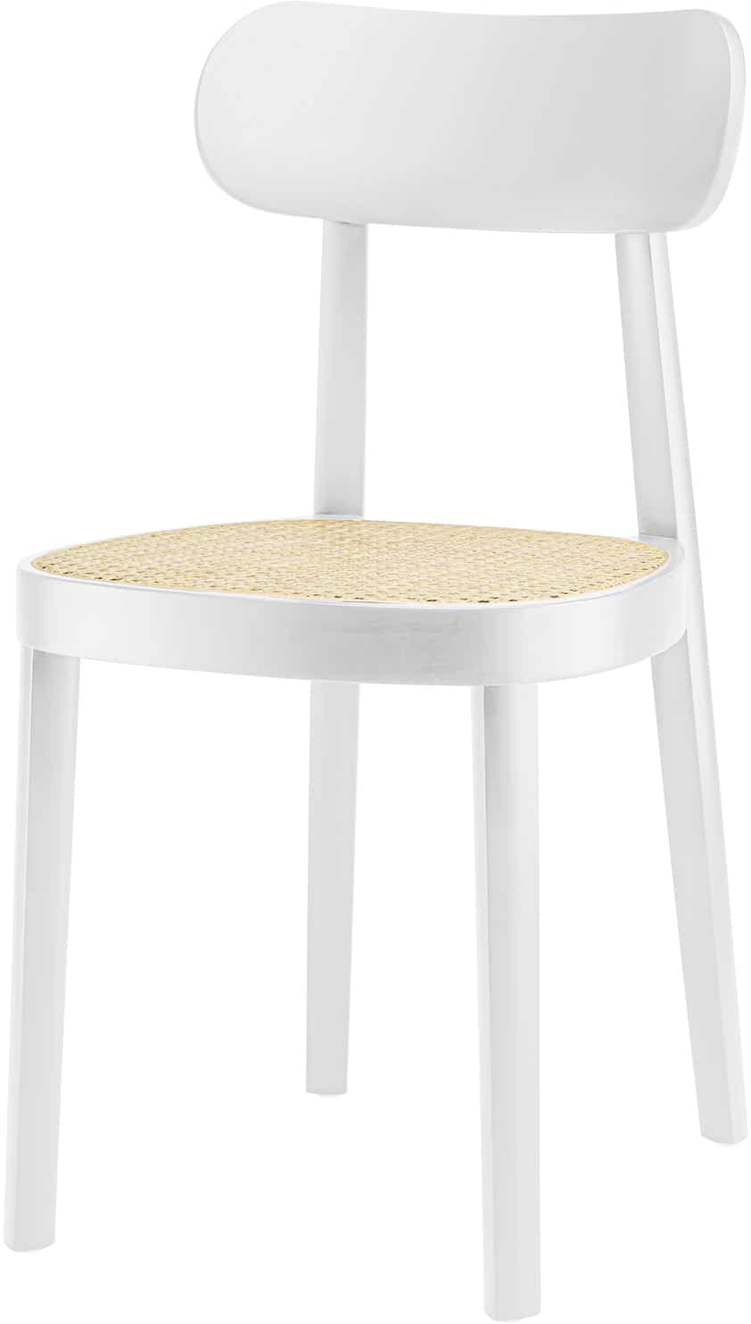 118 / 118 F chair (cane seat) White pigmented lacquer beech